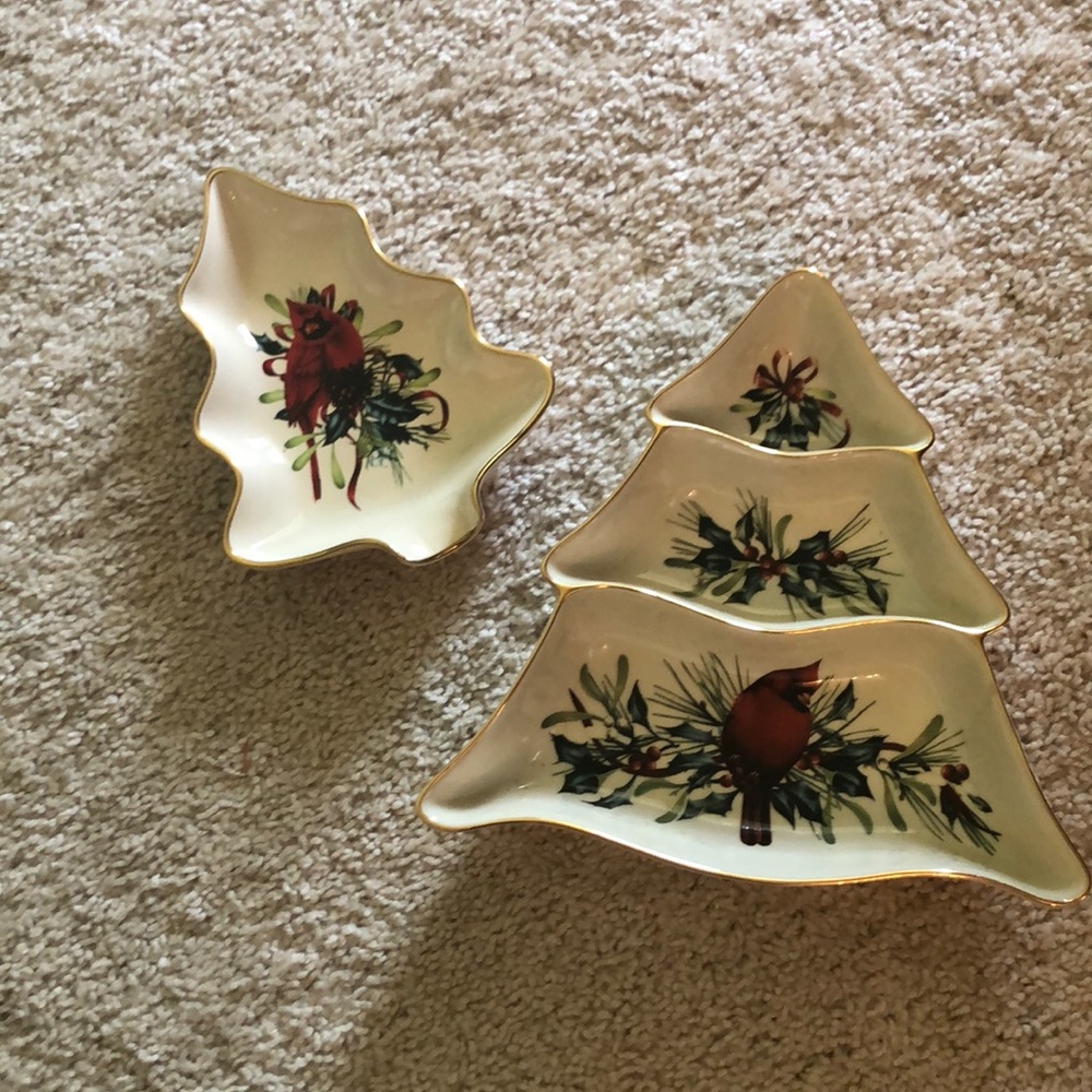 Festive Lenox Tree Shaped Dishes
